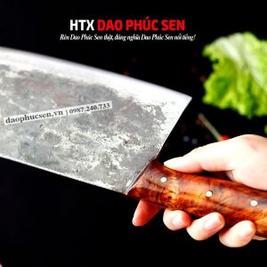 Dao chặt gà sắc bén -Thép nhíp ô tô - Cán ốp nu - N09OCD / HTX DAO PHÚC SEN
