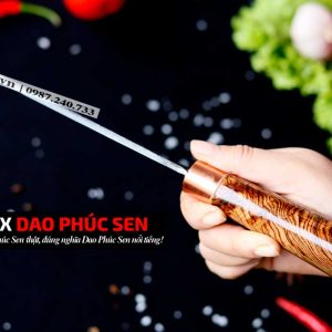 Dao chặt xương sắc bén - Thép nhíp ô tô - Cán cẩm khâu đồng - G06DD / HTX DAO PHÚC SEN - Ảnh 4
