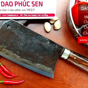 Dao chặt gà sắc bén - Thép nhíp ô tô - Cán cẩm khâu inox - N09 / HTX DAO PHÚC SEN