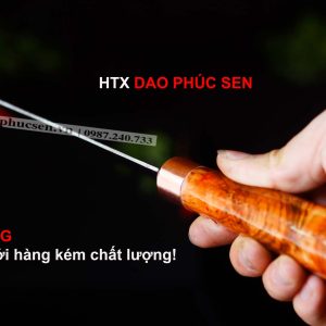 Dao thái phở bản 10 - Thép nhíp ô tô - Cán cẩm khâu đồng - GTPCDD / HTX DAO PHÚC SEN