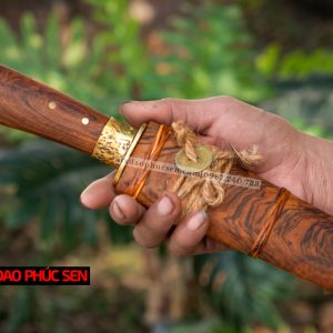 Dao mèo 15 -Thép nhíp ô tô - Cán cẩm khâu đồng lá chắn - M15DX / HTX DAO PHÚC SEN - Ảnh 4