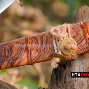 Dao mèo 15 -Thép nhíp ô tô - Cán cẩm khâu đồng lá chắn - M15DX / HTX DAO PHÚC SEN - Ảnh 3