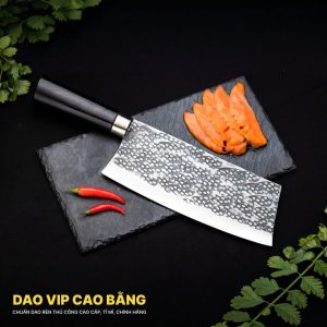 Dao chặt xương sắc bén - thép nhíp ô tô - cán mun khâu inox - DCX05M DAO VIP CAO BẰNG
