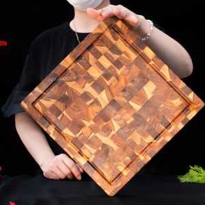 Thớt Gỗ Teak Cao Cấp - Chặt thái, Trang Trí - 35x35x3,8cm - VDC07 | HTX DAO PHÚC SEN - Ảnh 4
